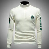 Spring Autumn Men's hoodie sweatshirt casual sports Pullover Waffle Zipper Polo Shirt Stand Collar coat sweatshirt