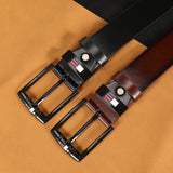1pc Men's PU Leather Alloy Black Pin Square Buckle Belt Business Leisure Belts Fashion Black Coffee WaistBelts for Men