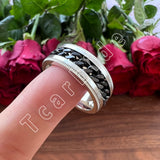 Dropshipping 8mm New Arrivals Men Women Stainless Steel Rotate Chain Ring Stepped Grooved Brushed Festival Fashion Gift Jewelry
