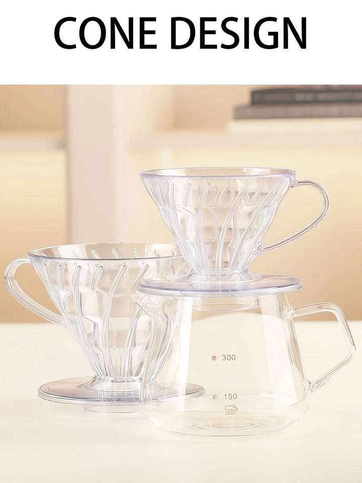 Transparent hand brewed coffee filter cup, home drip coffee filter, coffee enthusiast brewing equipment