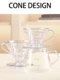 Transparent hand brewed coffee filter cup, home drip coffee filter, coffee enthusiast brewing equipment