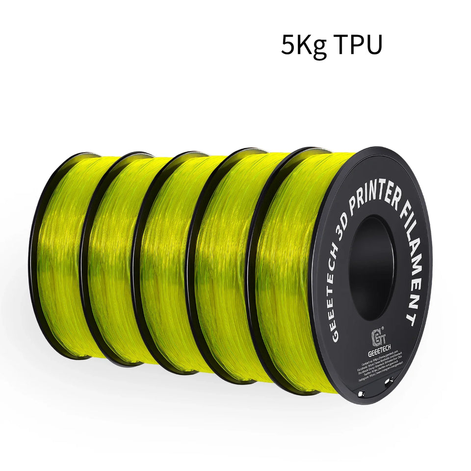 GEEETECH 5Rolls 3D TPU Flexible Filament TPU material 1.75mm Plastic Vacuum Packaging, Non-Toxic High Quality Safe,fast ship