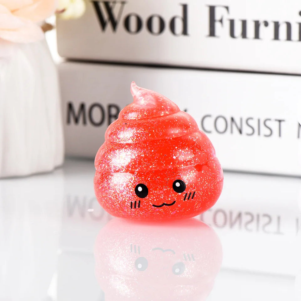 2026 Novelty Squishy Poo Stress Ball Squishies Toys Glitter Funny Stretch Squeeze Fidget Toys for Adults Fool's Day Prank Gift