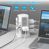 US 4-layer 3m extension tower plug-in board with PD fast charging, suitable for office, home, school and other scenarios
