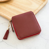 Women's Fringe Square Zipper Purse, Short Money Clip, All Simple Card Bag, Multi-functional Fashion Purse, New, 2024