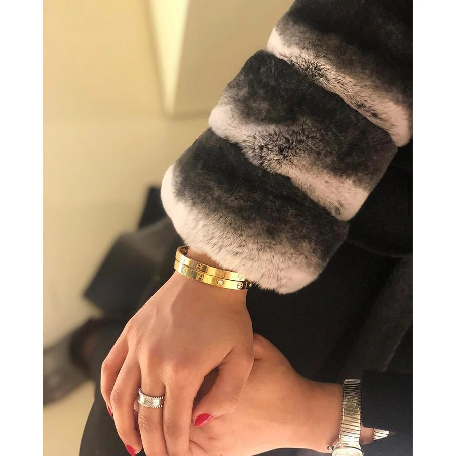 Real Rex Rabbit Fur Cuffs For Coat Women Winter Warm Natural Fur Trim New Fashion Detachable Fur Cuffs