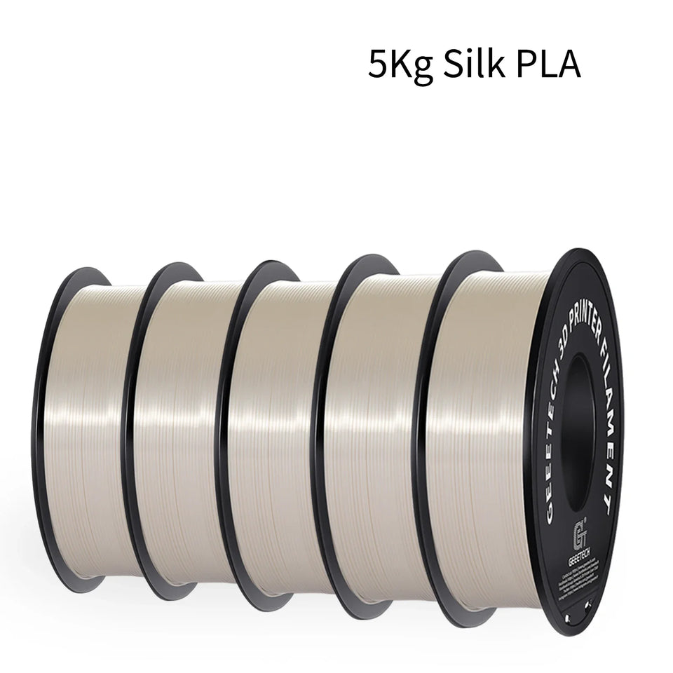 GEEETECH 5 rolls 3D Silk PLA Filament 1Kg/roll 1.75mm Spool Wire For 3D Printer Material,Safety, Vacuum packaging, special color