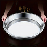 3-Pack Stainless Steel Baking Trays - Heat Resistant round Pizza Pans for Home And Commercial Use Easy to Clean Perfect for Chri