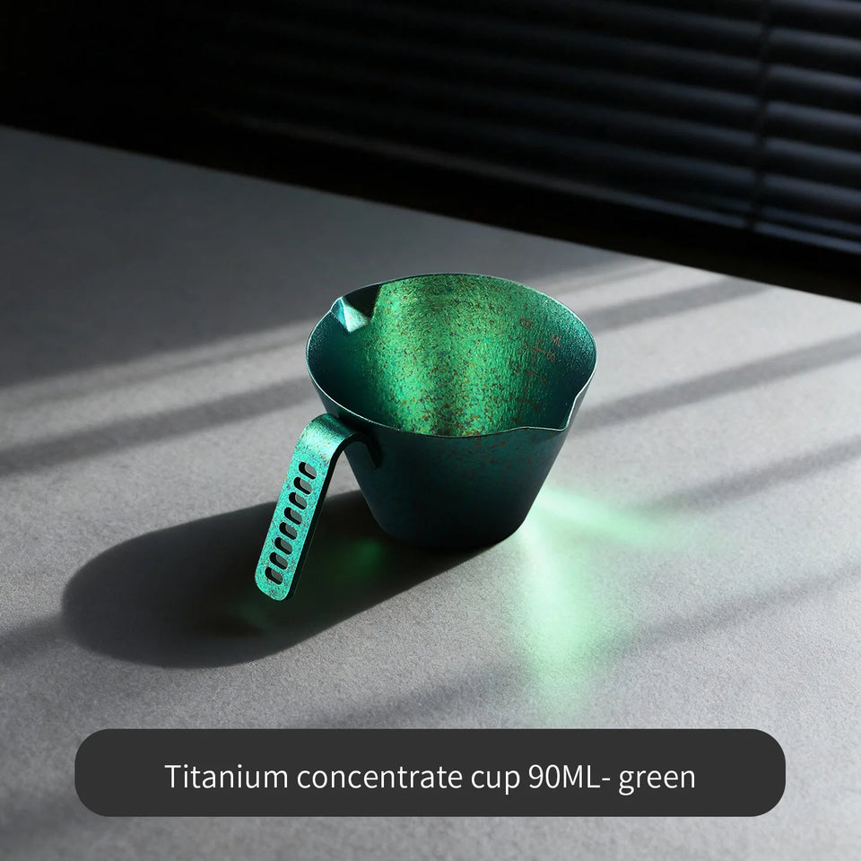 Bincoo Premium Titanium Coffee Cup 90ml for Espresso Extraction and Milk Measurement Durable Pure Titanium Construction Perfect