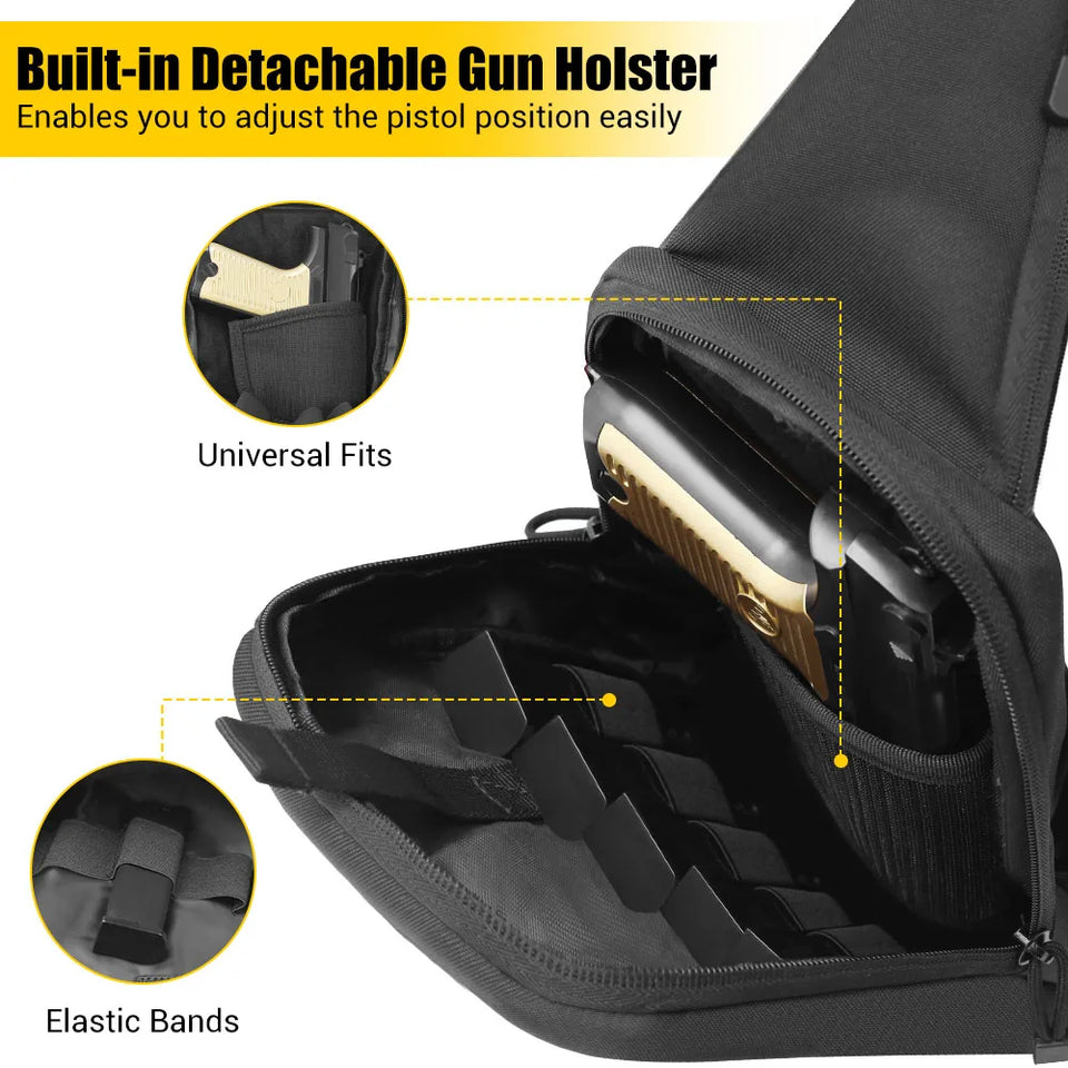 Concealed Carry Bag Tactical Crossbody Sling Backpack Shoulder Gun Holster Bag Chest Pack EDC Pouch Pistol Holster Bag Hunting