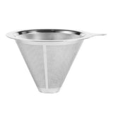 304 Stainless Steel Cafe Drip Coffee Machine Filter Fine Mesh Reusable Coffee Powder Basket with Foldable Handle Tea Strainer