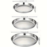 3-Pack Stainless Steel Baking Trays - Heat Resistant round Pizza Pans for Home And Commercial Use Easy to Clean Perfect for Chri