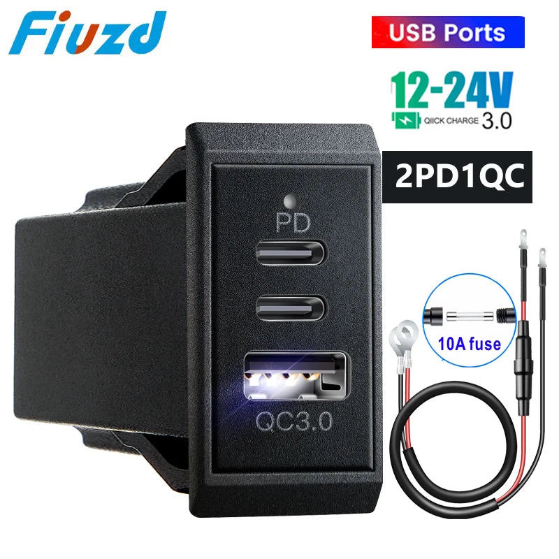 Quick Charge 3.0 USB Socket Outlets usb 12v automotiva car usb charger fast charge QC3.0 Car Socket Adapter for RV Boat