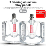 WEST BIKING Bicycle Pedal Three Bearing Aluminum Alloy Pedal Mountain Bike Road Bike Pedal Color Bike Accessories