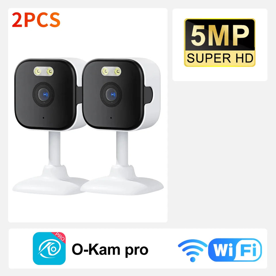 5MP HD Wifi Security Camera Mini Indoor Home Surveillance Camera Night Vision Two Ways Audio Human Detection O-KAM APP 5G IP CAM