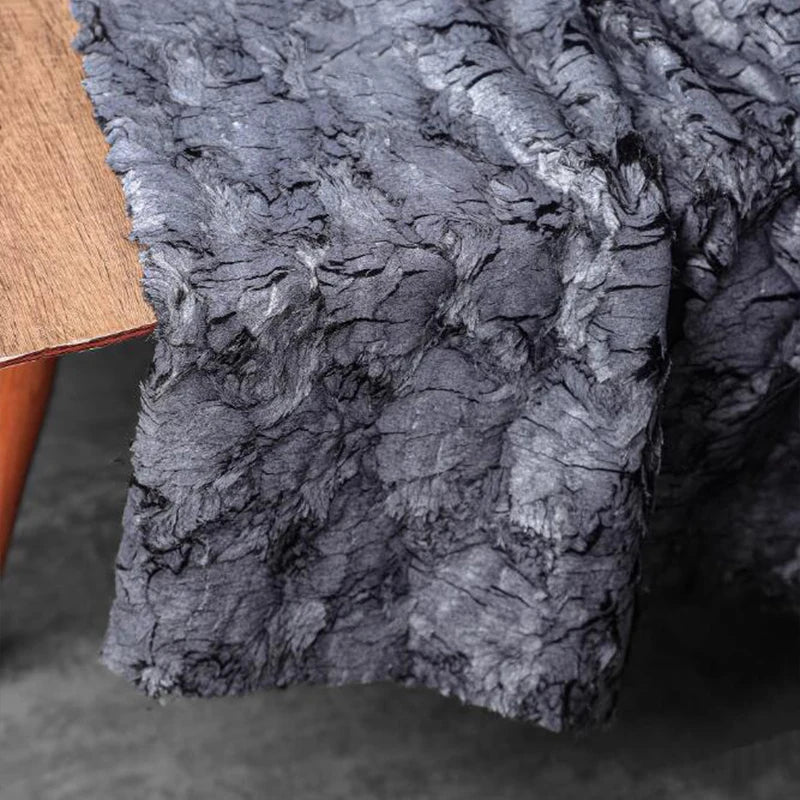 Metallic Crackle Bronzing Fur Fabric Bronzed Woolen Plush Designer Fabric For Diy Sewing Dress Coat Shawl Bag Sofa Material
