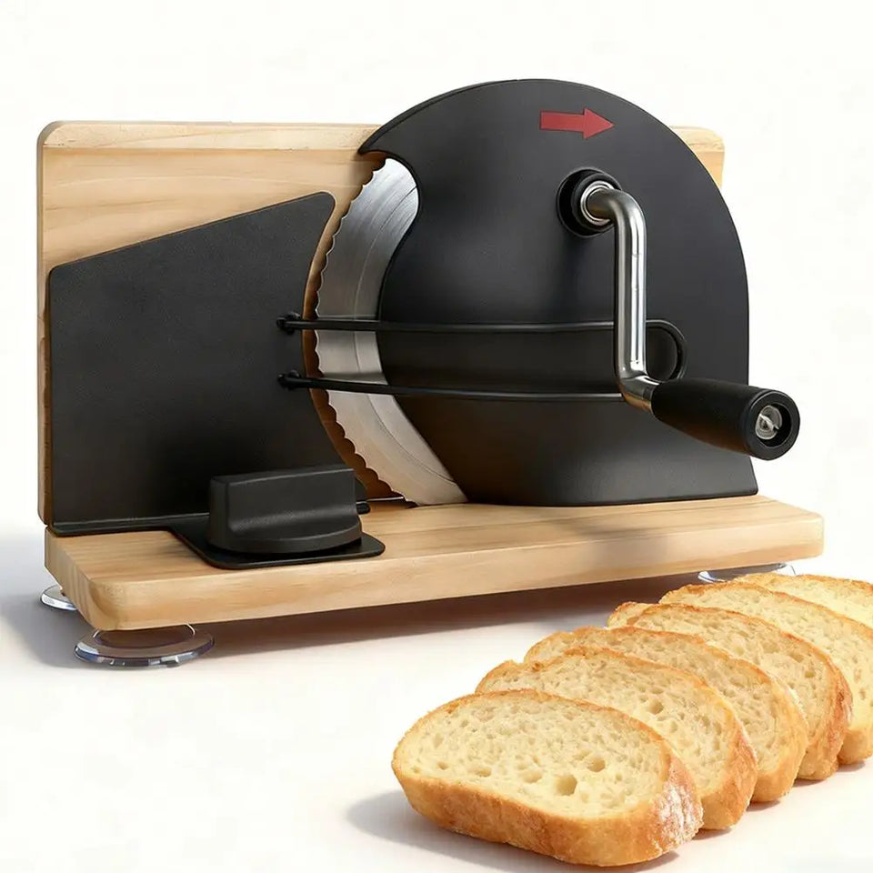 Adjustable Manual Bread Cutter Hand Crank Ergonomic Bread Slicing Cutter for Commercial Bakery Shop & Home Baking Daily Use