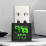 USB WiFi 6 Bluetooth 5.3 Adapter USB WiFi Network Wireless Wlan Receiver Dual Band 2.4/5.8GHz Mini USB WiFi Dongle Driver Free