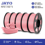 JAYO filaments petg 5Rolls Mixed colors 3D Printer Filament 1.75mm 100% No Bubble FDM 3D Printer Materials DIY Gift 1.1KG/1rolls