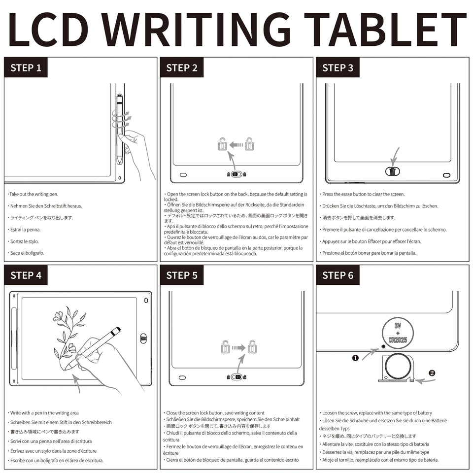 8.5/10/12 Inch LCD Writing Tablet Digital Drawing Tablet Handwriting Pads Portable Electronic Doodle Board for Kids