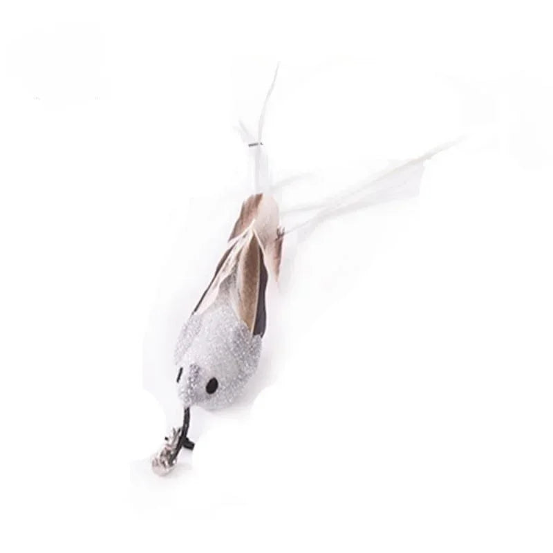 Cat Feather Toy Accessories False Birds Worm Toy with Bell Kitten Cat Toys Interactive Replacement Refill Foam Ball Training
