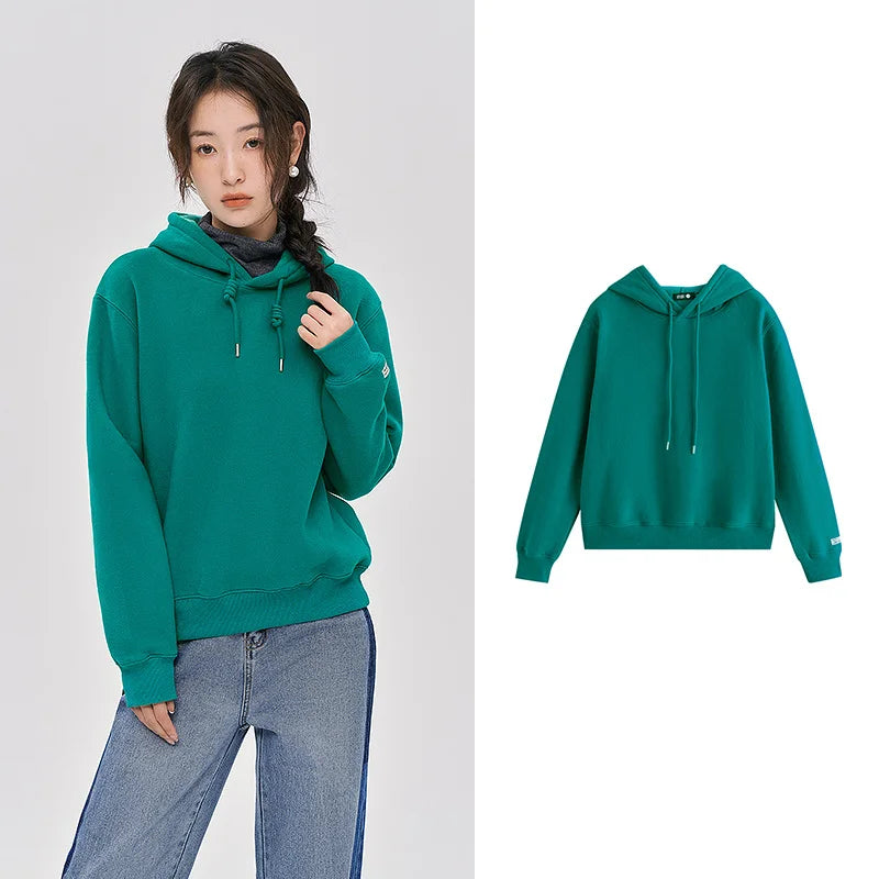 Women Plush Hoodies Sweatshirt 2024 Autumn Long Sleeve Loose Hooded Sweatshirt Versatile Leisure Multicolor Warm Pullover Tops