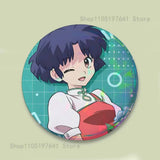 COOL Ranma 1 2 Reflective Pin Tinplate Round Brooch Cartoon Cosplay Badges for Bag Hat Toys Gifts