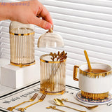 {Summer2}Food Storage Canister Modern Coffee Spoon Dessert Fork Holder For Dining Room Kitchen Tabletop Countertop Organization