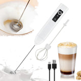 1Pc Electric Milk Frother Coffee Milk Frother Coffee Mixer 500mAh USB-Charging Portable Egg Beater Coffee Milk Mixing Blender