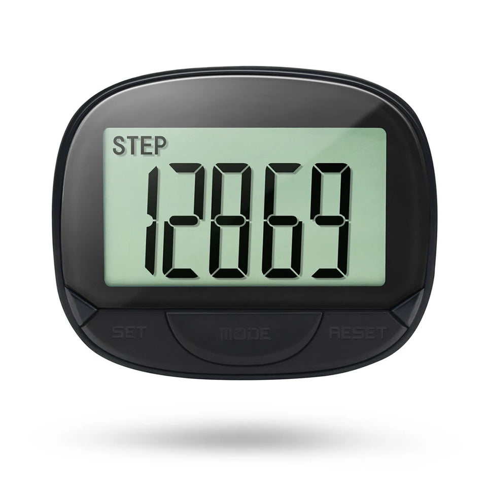 Clip-On Pedometer Electronic Pedometer Large Screen Simple Step Tracker Multifunctional for Adults Seniors Dog