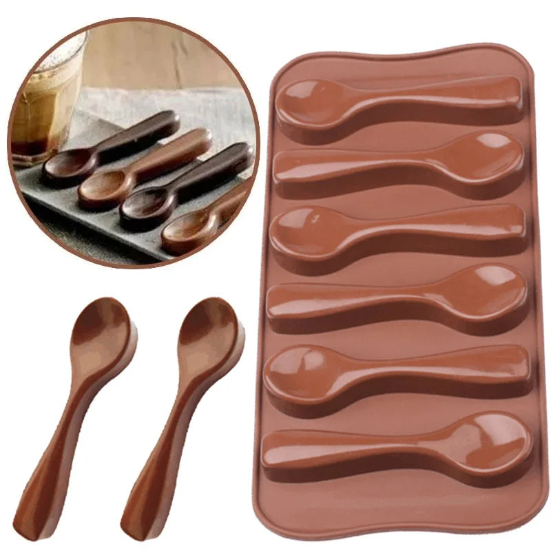 1 Pcs Mold Silicone Baking Cake Decorating Cake Chocolate Mold DIY Six Spoons Mould Bakery Accessories Kitchen tools