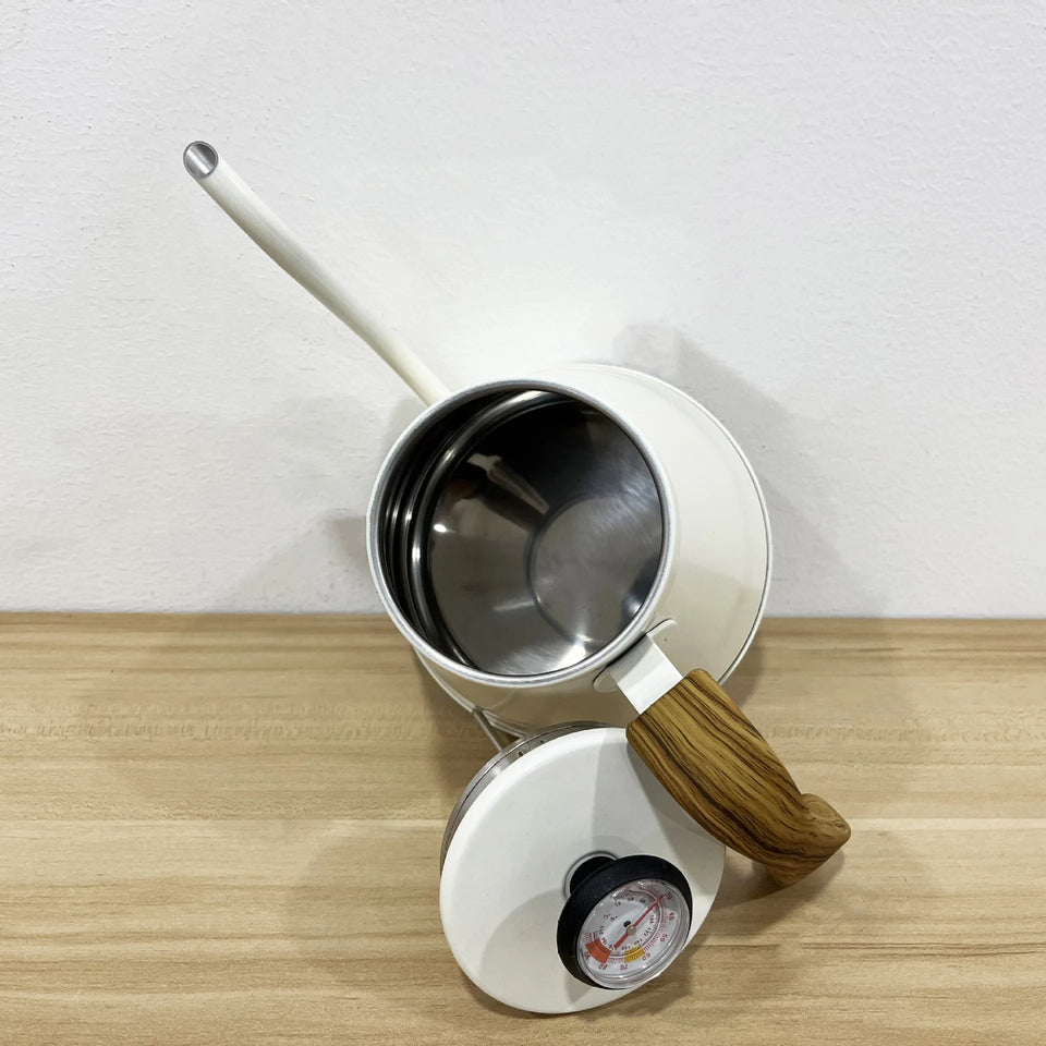 1.2L Pour Over Coffee Kettle - 304 Stainless Steel, Long Spout with Temperature Control, Suitable for Open Flame & Tea Brewing