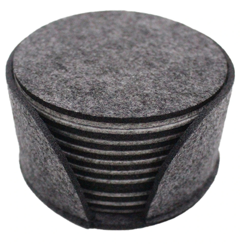 10pcs Round Felt Coaster Dining Table Protector Pad Heat Resistant Cup Mat Coffee Tea Hot Drink Mug Placemat Kitchen Accessories