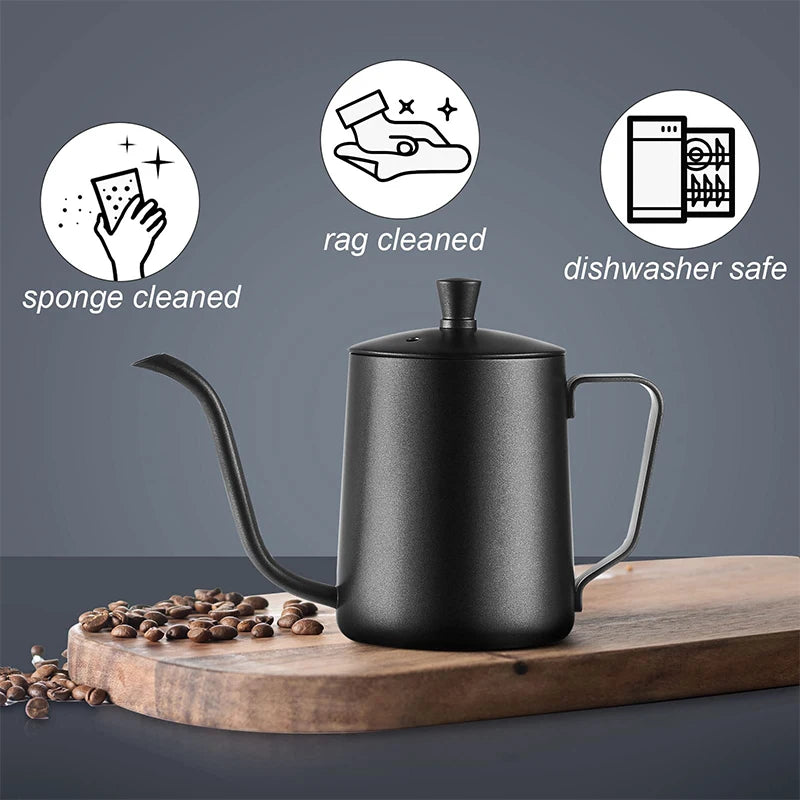 Coffee Hand Brewing Pot 250/350/600ML Stainless Steel Long Gooseneck Coffee Pot Kettle For Induction Stove Tops Kitchen Tools