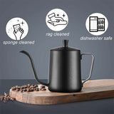 Coffee Hand Brewing Pot 250/350/600ML Stainless Steel Long Gooseneck Coffee Pot Kettle For Induction Stove Tops Kitchen Tools