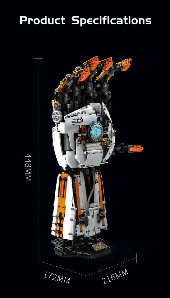 1628PCS DIY Robotic Arm Building Set - Programmable Motorized Bionic Model, STEM Engineering Gift for Kids & Teens Ages 8-14