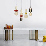Modern Colorful Glass Hanging Pendant Light Chandelier for Loft Living Room Restaurant Nordic Coffee Restaurant Lighting Fixture