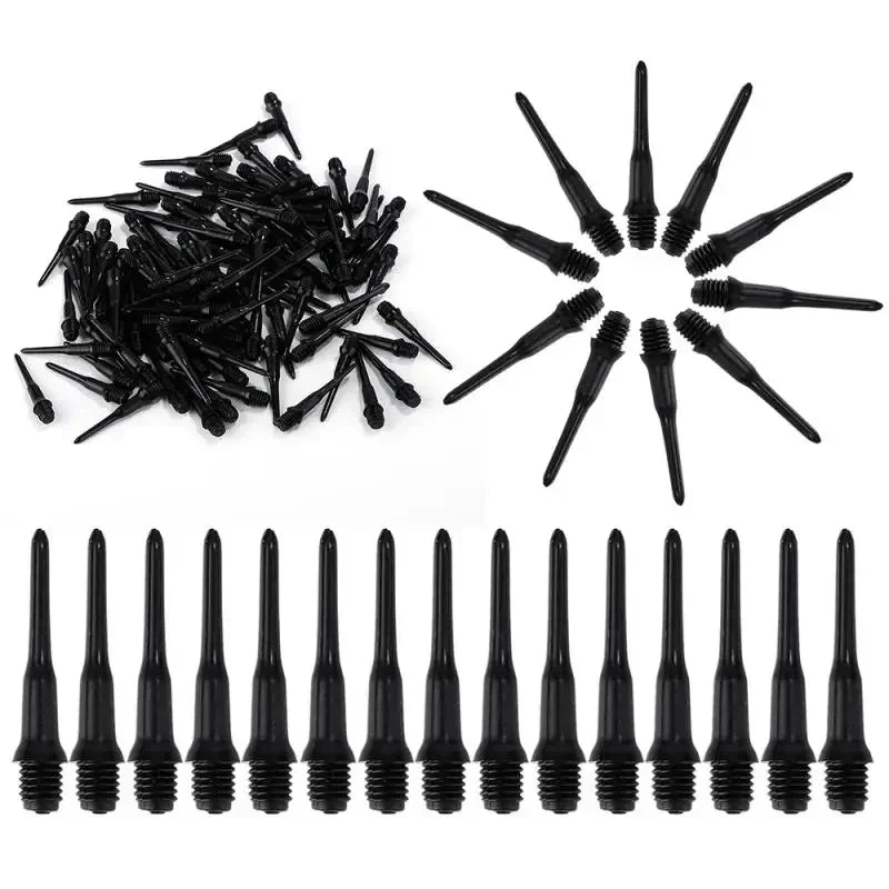 100PCS Durable Soft Tip Points Needle Replacement Set For Electronic Dart Black Wear-resistant Durable Soft Plastic Black Tips