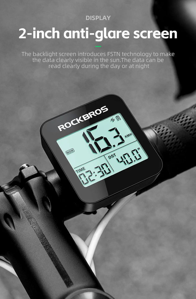 ROCKBROS Bike Computer GPS Speedometer Road Bike MTB IPX6 Waterproof Wireless Stopwatch Cycling Odometer Bicycle Accessories