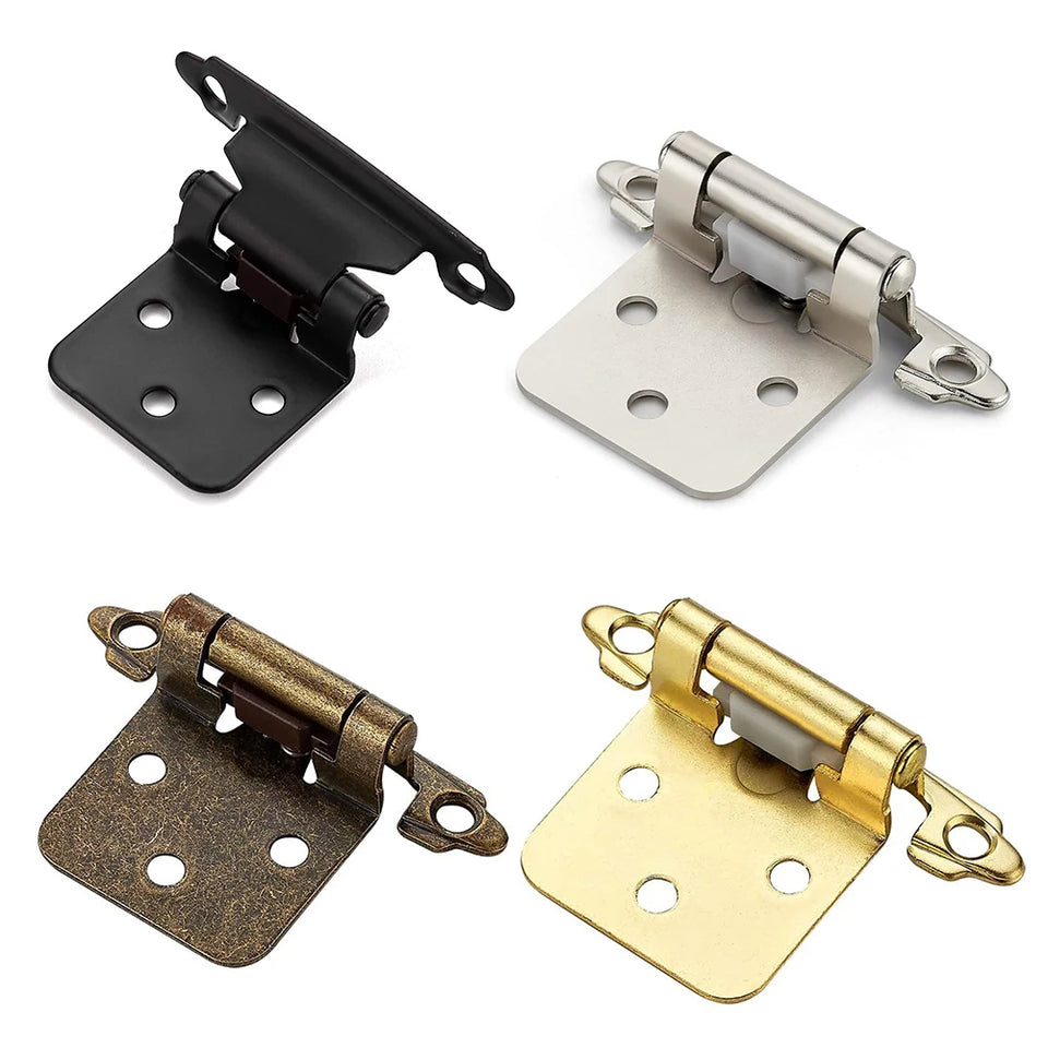 2Pcs American Self Closing Spring Hinge with Screws Overlay Cabinet Door Flush Hinges for DIY