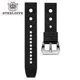 STEELDIVE Automatic Mechanical Strap Replacement Watch Bands Automatic Dive Watches Blue Rubber Strap 20/22mm