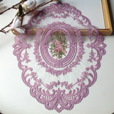 New Oval Lace Embroidery Table Place Mat Ins Christmas Pads Cloth Placemat Cup Coffee Tea Coaster Doily Kitchen Table Decoration