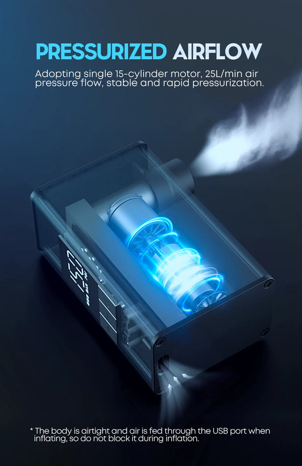 150 PSl Bike Air Electric Pump CYCLAMI A3 MAX Real-time Data Display Portable Pocket Auto MINI Tire Inflator For Bicycle Car