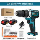 Gisam Cordless Drill Rechargeable Electric Screwdriver Electric Drill Mini Wireless Hand Drill Lithium-Ion Battery Power Tools