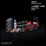 Diorama 1/64 Car Parking Lot with LED Lighting Japanese Commercial Building Model Scene Garage Display Model US
