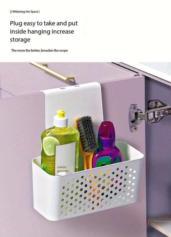 Kitchen Cabinet Door Interior Storage organizer and Box, Hanging Hook Behind the Door, Kitchen Cabinet Door Basket Shelf Baskets