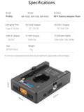 NP-F Battery Charger Battery Adapter Plate with DC12V DC8V USB-A Output Cold Shoe Adapter 1/4 Inch Screw Hole
