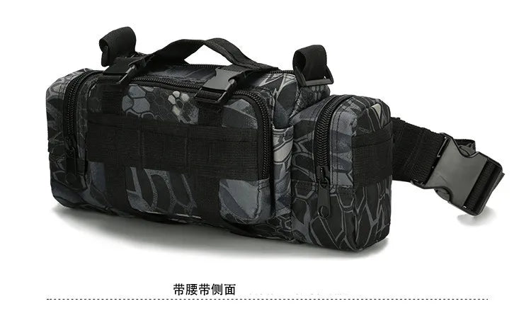 Outdoor Hiking Waist Bag 600D Waterproof Oxford Climbing Shoulder Bags Fishing Camping Hiking Pouch Chest Bag