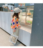 Spring Autumn Baby and Girls Sweet All-Over Flowers Sweatshirt School Kids Outfit Pullover Tops Child Workout Jumper 1-12 Years