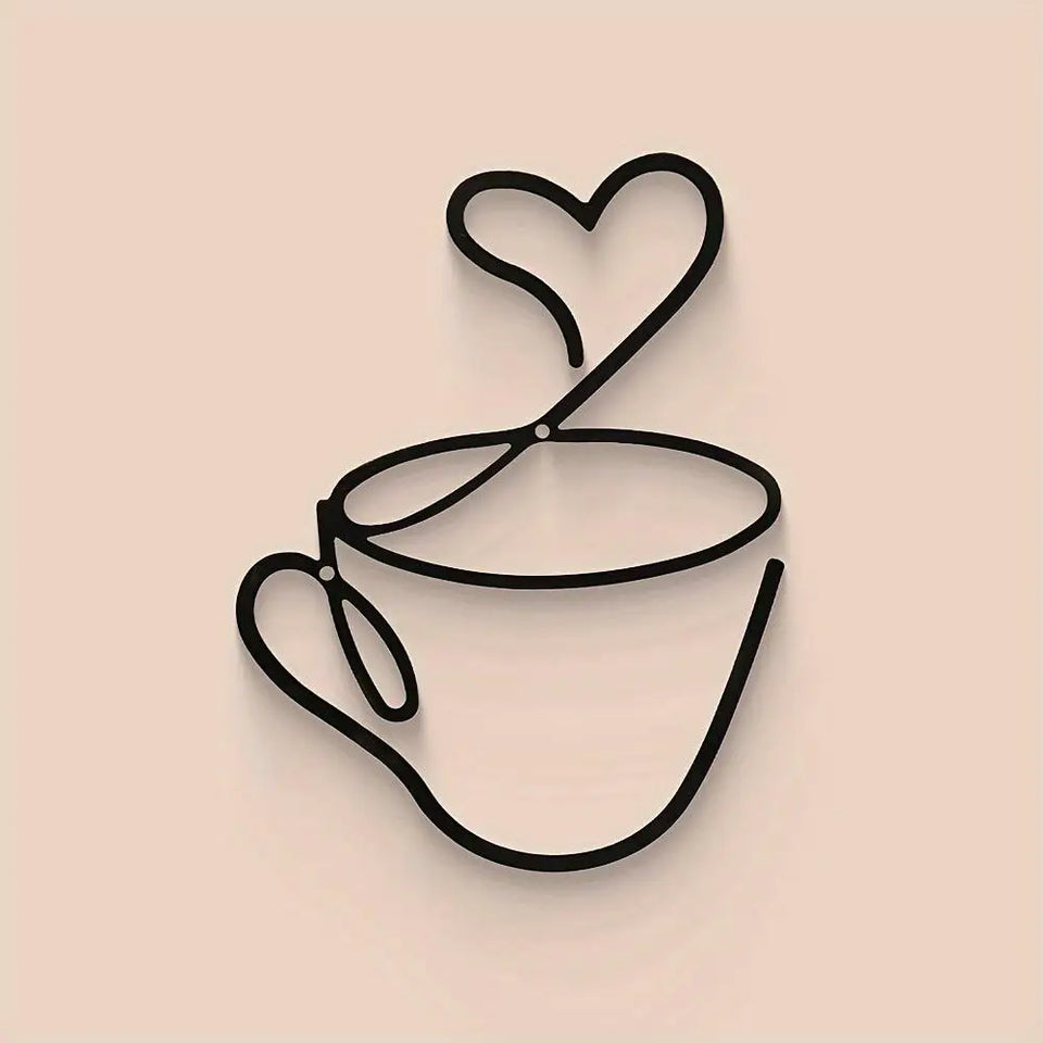 1/3pcs of Creative Coffee Wall Hangings, Coffee Shop Decorations, Interior Wall Decorations, Wall Hanging Iron Paintings